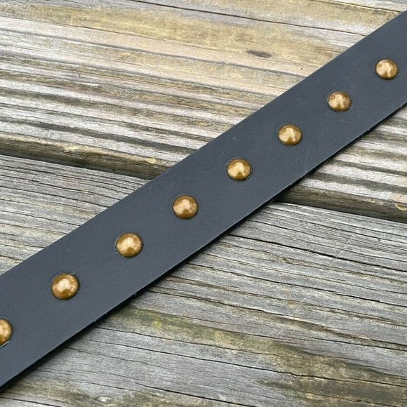 LODIS Belt Women Waistband Black Genuine Leather studded copper 1291ANNA size M - Picture 5 of 12
